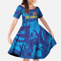 Custom Sri Lanka Cricket Royal Blue Warrior Family Matching Mermaid Dress and Hawaiian Shirt