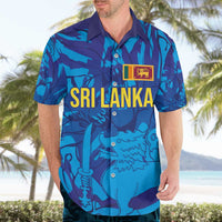 Custom Sri Lanka Cricket Royal Blue Warrior Hawaiian Shirt