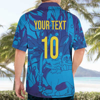 Custom Sri Lanka Cricket Royal Blue Warrior Hawaiian Shirt