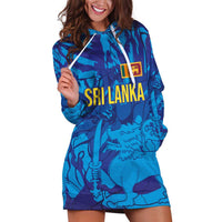 Custom Sri Lanka Cricket Royal Blue Warrior Hoodie Dress
