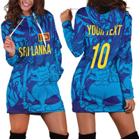 Custom Sri Lanka Cricket Royal Blue Warrior Hoodie Dress