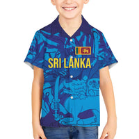 Custom Sri Lanka Cricket Royal Blue Warrior Kid Hawaiian Shirt