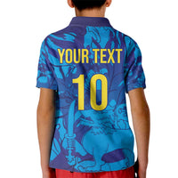 Custom Sri Lanka Cricket Royal Blue Warrior Kid Polo Shirt