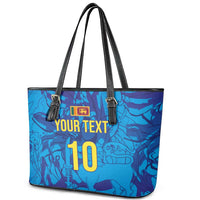 Custom Sri Lanka Cricket Royal Blue Warrior Leather Tote Bag