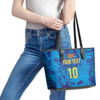 Custom Sri Lanka Cricket Royal Blue Warrior Leather Tote Bag
