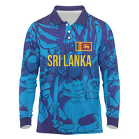 Custom Sri Lanka Cricket Royal Blue Warrior Long Sleeve Polo Shirt