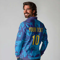 Custom Sri Lanka Cricket Royal Blue Warrior Long Sleeve Polo Shirt