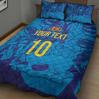 Custom Sri Lanka Cricket Royal Blue Warrior Quilt Bed Set