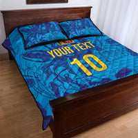Custom Sri Lanka Cricket Royal Blue Warrior Quilt Bed Set