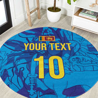 Custom Sri Lanka Cricket Royal Blue Warrior Round Carpet