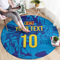 Custom Sri Lanka Cricket Royal Blue Warrior Round Carpet