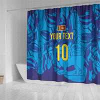 Custom Sri Lanka Cricket Royal Blue Warrior Shower Curtain