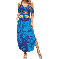 Custom Sri Lanka Cricket Royal Blue Warrior Summer Maxi Dress