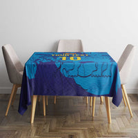 Custom Sri Lanka Cricket Royal Blue Warrior Tablecloth