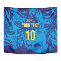 Custom Sri Lanka Cricket Royal Blue Warrior Tapestry