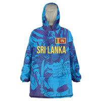 Custom Sri Lanka Cricket Royal Blue Warrior Wearable Blanket Hoodie