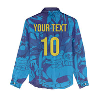 Custom Sri Lanka Cricket Royal Blue Warrior Women Casual Shirt