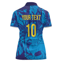 Custom Sri Lanka Cricket Royal Blue Warrior Women Polo Shirt