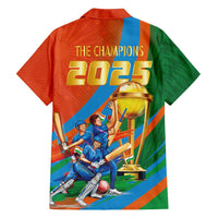 Indian Cricket Men in Blue The Champion 2025 Family Matching Off Shoulder Short Dress and Hawaiian Shirt