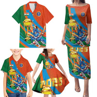 Indian Cricket Men in Blue The Champion 2025 Family Matching Puletasi and Hawaiian Shirt