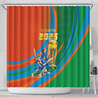 Indian Cricket Men in Blue The Champion 2025 Shower Curtain