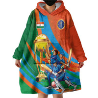 Indian Cricket Men in Blue The Champion 2025 Wearable Blanket Hoodie