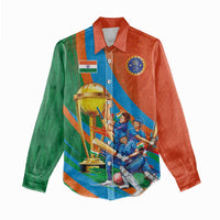 Indian Cricket Men in Blue The Champion 2025 Women Casual Shirt