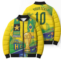 Brasil Football Custom Bomber Puffer Jacket Rumo ao Hexa 2026