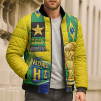 Brasil Football Custom Bomber Puffer Jacket Rumo ao Hexa 2026