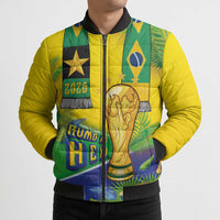 Brasil Football Custom Bomber Puffer Jacket Rumo ao Hexa 2026