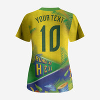 Brasil Football Custom Scrub Top Rumo ao Hexa 2026