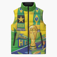 Brasil Football Custom Sleeveless Puffer Jacket Rumo ao Hexa 2026