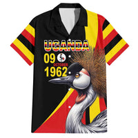 Uganda Independence Day with Crowned Cranes Family Matching Off Shoulder Short Dress and Hawaiian Shirt - Wonder Print Shop