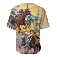 Kentucky Horses Racing Watercolor Baseball Jersey - Wonder Print Shop
