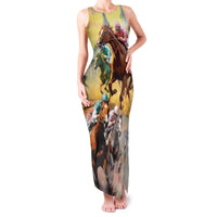 Kentucky Horses Racing Watercolor Family Matching Tank Maxi Dress and Hawaiian Shirt - Wonder Print Shop
