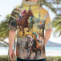 Kentucky Horses Racing Watercolor Hawaiian Shirt - Wonder Print Shop
