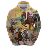 Kentucky Horses Racing Watercolor Hoodie - Wonder Print Shop