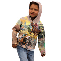 Kentucky Horses Racing Watercolor Kid Hoodie - Wonder Print Shop