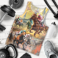 Kentucky Horses Racing Watercolor Men Tank Top - Wonder Print Shop