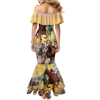 Kentucky Horses Racing Watercolor Mermaid Dress - Wonder Print Shop