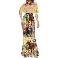 Kentucky Horses Racing Watercolor Mermaid Dress - Wonder Print Shop