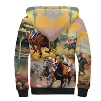 Kentucky Horses Racing Watercolor Sherpa Hoodie - Wonder Print Shop