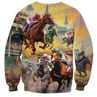Kentucky Horses Racing Watercolor Sweatshirt - Wonder Print Shop