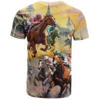 Kentucky Horses Racing Watercolor T Shirt - Wonder Print Shop