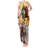 Kentucky Horses Racing Watercolor Tank Maxi Dress - Wonder Print Shop