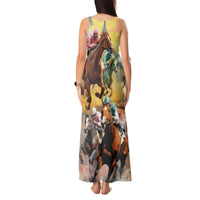 Kentucky Horses Racing Watercolor Tank Maxi Dress - Wonder Print Shop