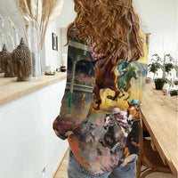 Kentucky Horses Racing Watercolor Women Casual Shirt - Wonder Print Shop