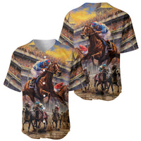 Kentucky Hosts Horse Races Watercolor Baseball Jersey - Wonder Print Shop