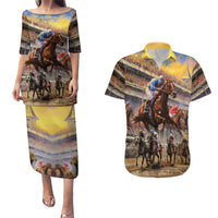 Kentucky Hosts Horse Races Watercolor Couples Matching Puletasi and Hawaiian Shirt - Wonder Print Shop