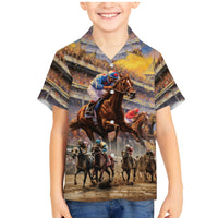 Kentucky Hosts Horse Races Watercolor Family Matching Mermaid Dress and Hawaiian Shirt - Wonder Print Shop